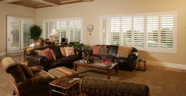 Minneapolis sunroom with custom shutters.